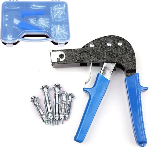 72Pcs Hollow Wall Anchor Metal Setting Tool Set with M3, M4, M5, M6 Anchors for Hollow Wall Drywall Cavity Anchor Plasterboard Fixing in Kuwait