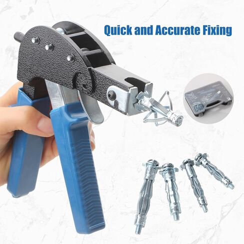 72Pcs Hollow Wall Anchor Metal Setting Tool Set with M3, M4, M5, M6 Anchors for Hollow Wall Drywall Cavity Anchor Plasterboard Fixing in Kuwait
