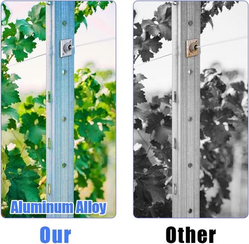 Trellis Anchors, 10Pcs Aluminum Trellis Tighteners One Way Anchor Vises Grape Trelli Coated Wire Tightening Vice for 8-11 Gauge to Build Trellising Vineyards Fence Tensioning Arbor with Screws in Kuwait