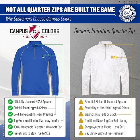 COLOSSEUM Mens NCAA Campus Classic Long Sleeve 1/4 Zip Windshirt, Performance Lightweight Quarter Zip, Athletic Design in Saudi Arabia