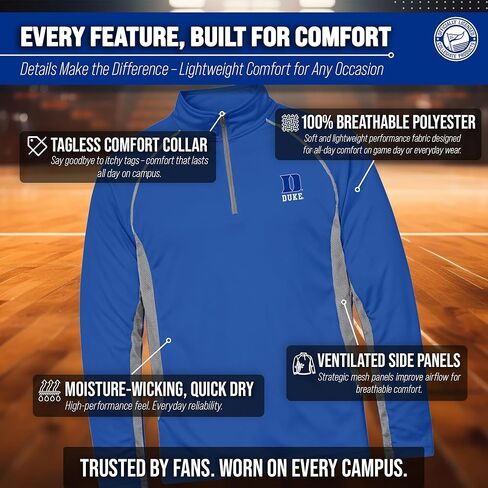COLOSSEUM Mens NCAA Campus Classic Long Sleeve 1/4 Zip Windshirt, Performance Lightweight Quarter Zip, Athletic Design in Saudi Arabia