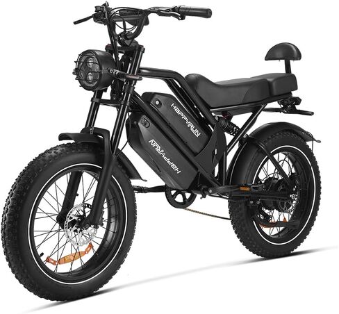 HAPPYRUN 1500W Peak Electric Bike, 48V 38AH Large Battery ebike with Fat Tire, 85 Miles Long Range, 38 MPH Max Speed, 3 Smart Riding Modes, 7-Speed Shifting in Saudi Arabia
