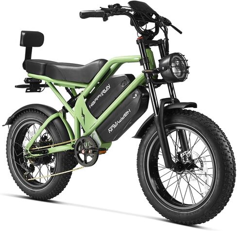HAPPYRUN 1500W Peak Electric Bike, 48V 38AH Large Battery ebike with Fat Tire, 85 Miles Long Range, 38 MPH Max Speed, 3 Smart Riding Modes, 7-Speed Shifting in Saudi Arabia