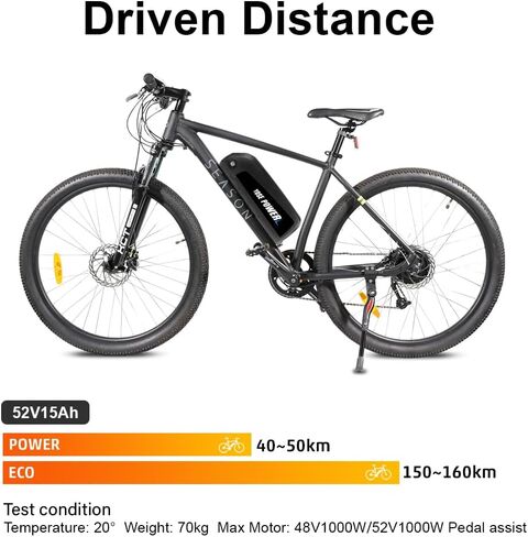 YS YOSE POWER Electric Bike Battery 52V 15Ah Ebike Battery for 500W 1000W Electric Bicycle Battery Replacement 52V Lithium Batteries in Kuwait