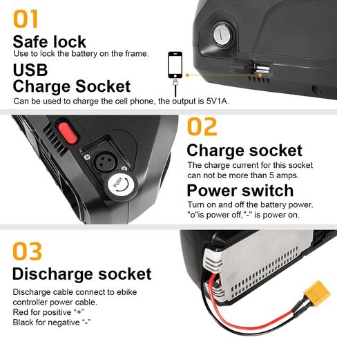 YS YOSE POWER Electric Bike Battery 52V 15Ah Ebike Battery for 500W 1000W Electric Bicycle Battery Replacement 52V Lithium Batteries in Kuwait