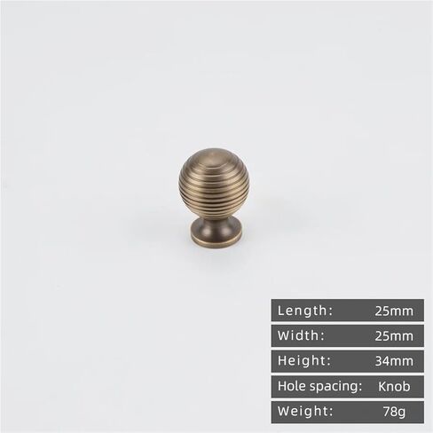 Solid Brass Pull Handle Kitchen Cabinet Drawer Gold Stripe Ball 1Pcs(6677.25-Antique) in Saudi Arabia