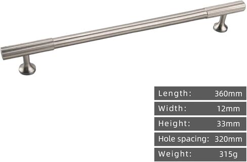 Solid Brass Long Handle Vertical Pattern Vintage Cabinet Drawer Nickel Brushed 1Pcs(CC-320) in Saudi Arabia