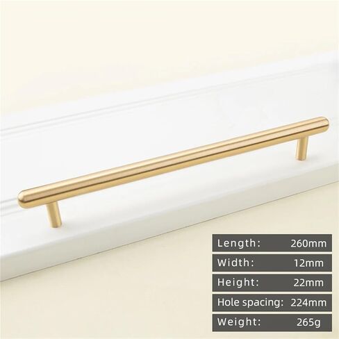 مقبض سحب نحاسي لخزانة المطبخ ذهبي على شكل حرف T درج نحاسي 1 قطعة (8878-224) in Kuwait