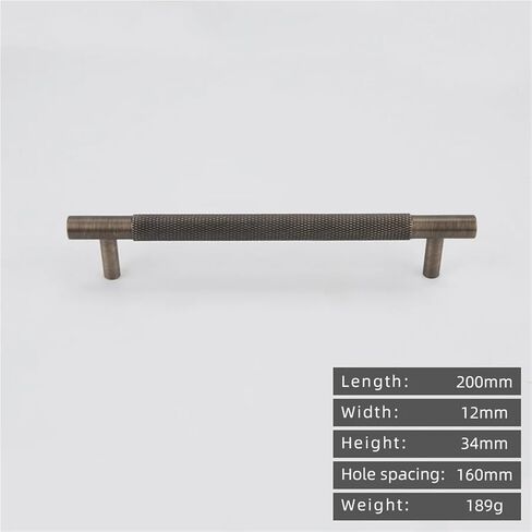 الصلبة النحاس الرجعية التخريش سحب خزانة المطبخ العتيقة T-مقبض درج النحاس مقبض طويل 1 قطعة (BB38-160-Antique) in Kuwait