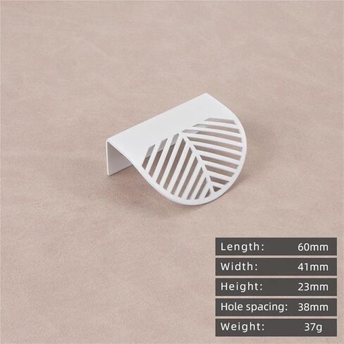 Brass Invisible Cabinet Pull Handle Furniture Hardware Drawer White Leaf Hollow 1Pcs(L1038-38-White) in Saudi Arabia