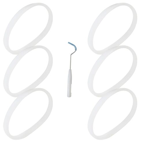 New 6Pcs Rubber Sealing Gaskets, 10cm O-Ring Gasket Compatible with Ninja Auto iQ Series Models BL2012 BL2013 BL480 BL480D BL481 BL482 BL486C0 BL487 BL487A BL488W - White in Saudi Arabia