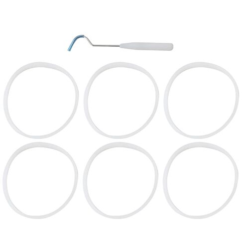 New 6Pcs Rubber Sealing Gaskets, 10cm O-Ring Gasket Compatible with Ninja Auto iQ Series Models BL2012 BL2013 BL480 BL480D BL481 BL482 BL486C0 BL487 BL487A BL488W - White in Saudi Arabia