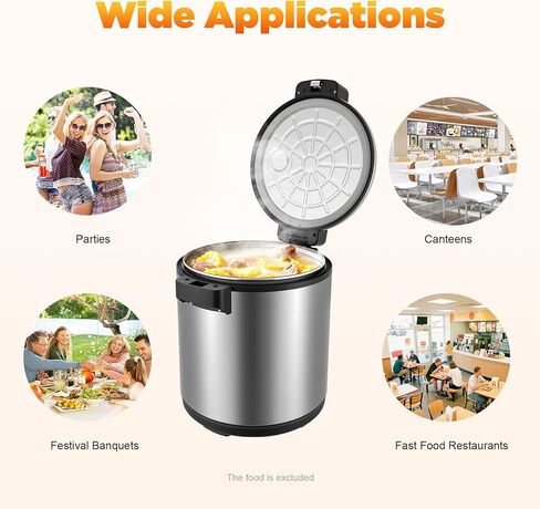 24.3qt/23L Commercial Rice Warmer, 110W 110V Electric Adjustable Temperature Soup Warmer Non-Stick Pot Sushi Rice Warmers for Restaurant Party Family, Warm Function Only, NOT Cooker in Kuwait