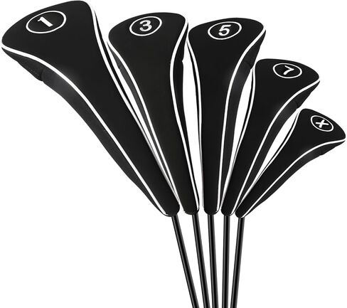 أغطية رأس نادي الجولف مع سحاب - أغطية نادي الجولف باللون الأسود للغابات والسائقين الهجينة، مجموعة أغطية رأس إكسسوارات الجولف in Kuwait