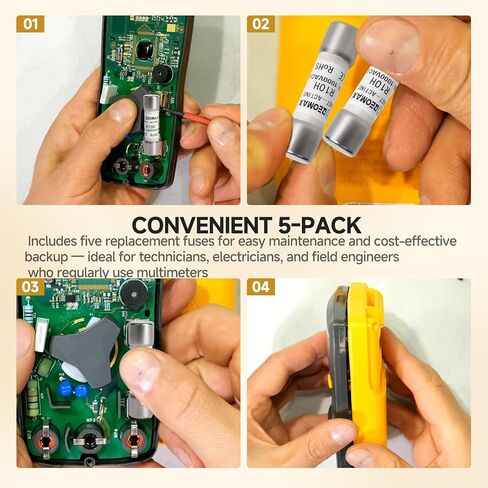 (5 Pack) 803293 FLU-11A 11A 1000V Fast-Acting Digital Multimeter Fuse Replacement Fuse Compatible with Fluke 175 177 179 83V 87V 287 289 27II 28II 88V 77IV Meters in Kuwait