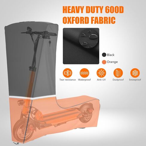 Electric Scooter Cover, Heavy-Duty 600D Oxford Fabric, Waterproof All-Weather Protection for 500-2000W E-Scooters, Universal Fit Outdoor Storage, Orange in Saudi Arabia