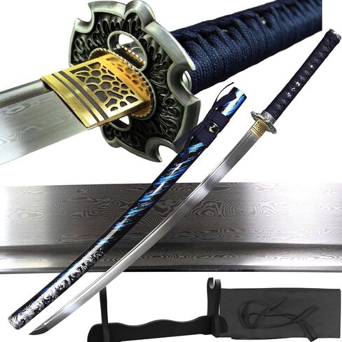 Japanese Katana Sword Real Handmade Full Tang Samurai Sword 40.5 in Included Stand Bag in Saudi Arabia