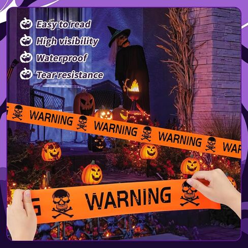 BeadRiver 4 Pack Halloween Caution Tape Decorations 3 Inch x 82 Feet Scary Warning for Indoor Outdoor Decor Crime Scene Party Decorations Haunted House Danger Zones in Saudi Arabia
