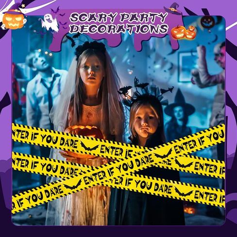 BeadRiver 4 Pack Halloween Caution Tape Decorations 3 Inch x 82 Feet Scary Warning for Indoor Outdoor Decor Crime Scene Party Decorations Haunted House Danger Zones in Saudi Arabia
