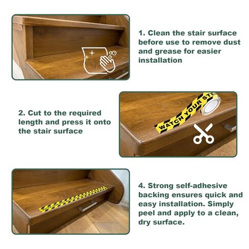 شاهد خطواتك ملصقات أرضية لمكان العمل، المناطق العامة، شريط أمان للتحذير من المخاطر باللون الأسود والأصفر، مضاد للانزلاق، ذاتي اللصق، لفة واحدة (2 بوصة × 32.8 قدم) in Kuwait