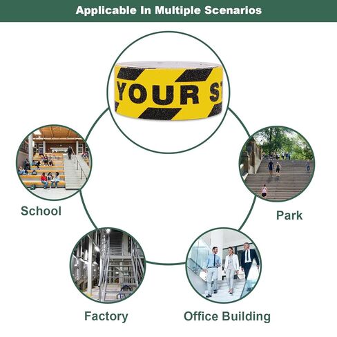 شاهد خطواتك ملصقات أرضية لمكان العمل، المناطق العامة، شريط أمان للتحذير من المخاطر باللون الأسود والأصفر، مضاد للانزلاق، ذاتي اللصق، لفة واحدة (2 بوصة × 32.8 قدم) in Kuwait