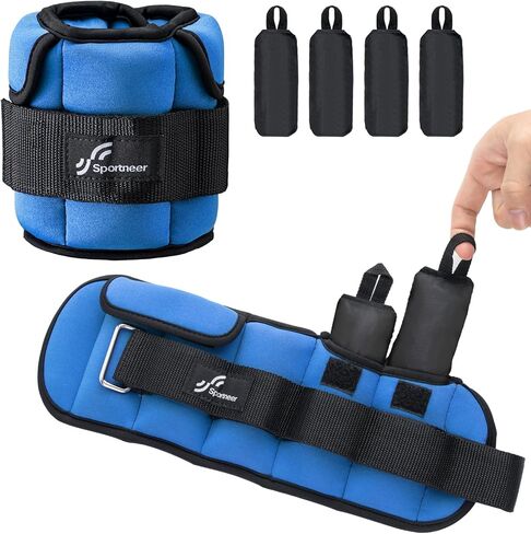 أوزان الكاحل الرياضية القابلة للتعديل: ترقية قابلة للتعديل - من السهل اختيار ووضع أوزان الساق لأوزان الأصفاد لصالة الألعاب الرياضية واللياقة البدنية واليوجا والمشي والجري والتمارين الرياضية (توهج الياقوت، 5 رطل × 2) in Kuwait