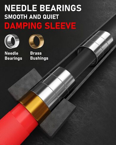GarveeLife 7FT Olympic Barbell, Weight Bar For Weightlifting and Powerlifting, 45lb Olympic Bar with Needle Bearings & Brass Bushings, 1500LBS Strength Training Bar Fit 2" Standard Weights Home Gym in Saudi Arabia