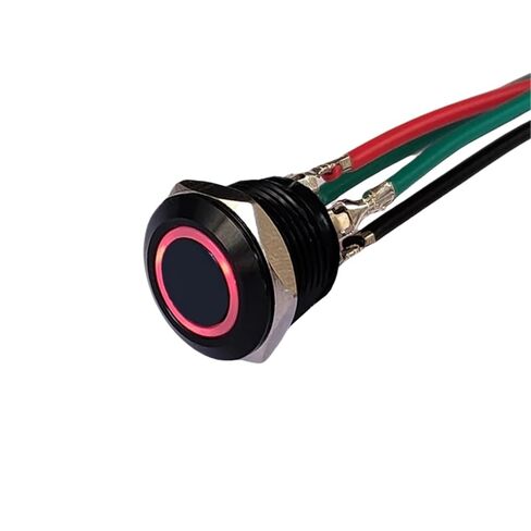 1 قطعة مفتاح زر ضغط، 12 مم مفتاح زر معدني أسود 4 خطوط IP65 LED 3V-24V 50mA بدون قفل لسيارة إضاءة الكمبيوتر (حلقة صفراء 12 مم، -_-_LED 12-24 فولت) in Kuwait