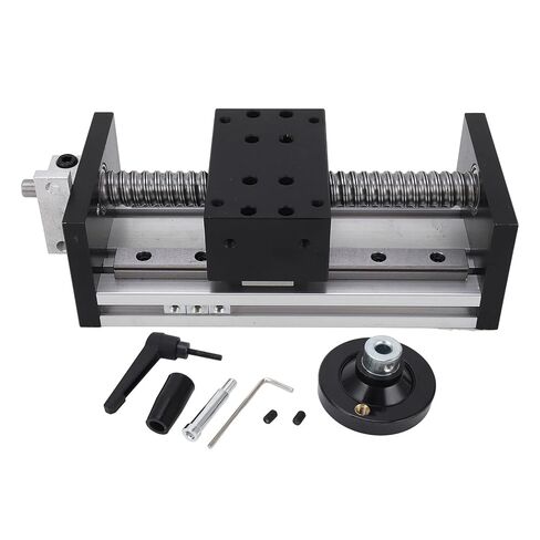 مشغل حركة L مع عجلة يدوية، مشغل حركة CNC L S، محاور 100 مم ke X Y، مشغل ألومنيوم y L مع فتحات تثبيت M5 للأدوات الصناعية in Kuwait