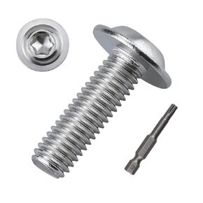 M5-0.8 x 30mm Torx Machine Screws with Flanged Button Head, 304 (18-8) Stainless Steel Torx Screws, Full Thread, 50-Piece Kit with T25 Bit Included in Kuwait
