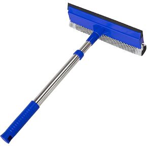2-in-1 Window Squeegee&Car Squeegee with 15.7"-27.5" Retractable Stainless Steel Handle, Windshield Cleaner Tool for Cars, Trucks, Glass Doors, Shower Glass, Outdoor Windows in Kuwait