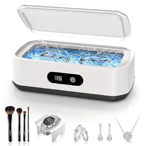 2026 ترقية منظف المجوهرات بالموجات فوق الصوتية، منظف بالموجات فوق الصوتية بسعة كبيرة 50 كيلو هرتز للمجوهرات، الخاتم، النظارات، حزام الساعة وأطقم الأسنان، خمسة أوضاع للتنظيف، 304 من الفولاذ المقاوم للصدأ، هدية للزوجة والأم in Kuwait