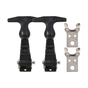 SHINEOFI 2 Pcs T-Handle Draw Latches with 304 Stainless Steel, Elastic Rubber Shock-Absorbing Hasp Locks for Vehicle Engine Hood and Tool Box, Flexible Tension Latches with Brackets in Kuwait