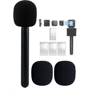 DJI Mic Holder for Interview, Universal Magnetic Wireless Microphone Adapter for DJI, RODE, Hollyland Lark Lavalier, Wireless Mic Handle Compatible for Vlog, Reports, Interview, Podcast in Saudi Arabia