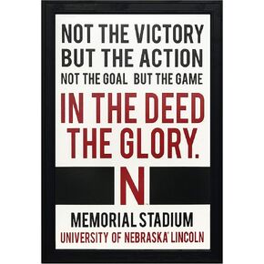 Limited Edition Nebraska Cornhuskers Poster Art Print - In The Deed The Glory - Husker Fan Gift - 13x19" (Add Black Frame) in Saudi Arabia