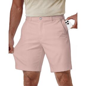 شورت جولف رجالي من Wulcea مقاس 7 بوصات قماش تشينو مطاطي بخصر مطاطي سريع الجفاف ومقاوم للماء فستان كاجوال يعمل مع جيب للهاتف in Kuwait