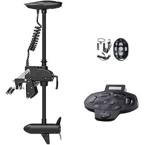 Zichen Haswing CaymanT Transom-Mount Trolling Motor with Wireless Remote & Foot Control - 55LBS Thrust, 39in. Shaft for Kayak Fishing Boat in Freshwater & Saltwater in Saudi Arabia