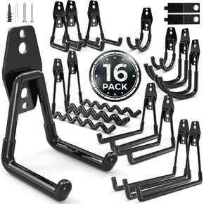 16 Pack Garage Hooks Heavy Duty Wall Mount Storage Hangers Holder Organizer, for Power Tool, Garden Yard Tools, Utility, Ladder, Hose in Saudi Arabia