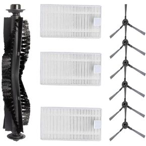 Replacement Part for iHome AutoVac Nova S1 Pro Robot Vacuum Accessories | Parts # iHRVS1PRO-3BLK, iHRVS1-3BLKS, iHRV9-BLKS | Include 1 Main Brush+6 Side Brushes+3 Filters in Kuwait