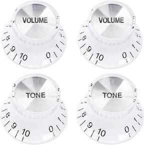 Banworks '60s Style Guitar Control Knobs Metric 18-Spline 2 Tone 2 Volume Knobs Speed Knobs Aluminum Top 6mm (15/64") for Epiphone Les Paul SG Style Electric Guitars 4Pcs JT/XN-03 Black + Golden Top in Kuwait