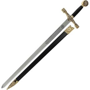 Armory Replicas™ - نسخة طبق الأصل من شفرة فولاذية من العصور الوسطى للملك آرثر إكسكاليبور - لمسات ذهبية، سيف قابل للجمع للمتحمسين وهواة النسخ المتماثلة التاريخية in Kuwait