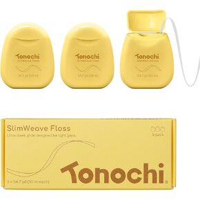 SlimWeave Flat Dental Floss for Tight Teeth & Tight Spaces, Thin Glide Dental Floss, Smooth Glide, Gentle on Gums, Mint + Xylitol, 3 Pack (54.7 yd / 50 m Each) in Kuwait