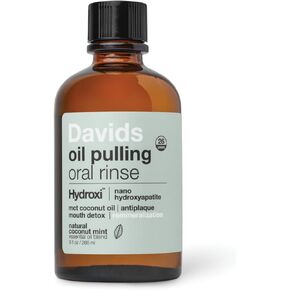 غسول الفم بزيت نانو هيدروكسيباتيت من ديفيدز، 100% زيت جوز الهند MCT، يعزز صحة الأسنان واللثة، تبييض طبيعي، زيوت أساسية لمكافحة الطاعون وإنعاش التنفس، نكهة النعناع، ​​9 أونصة in Kuwait
