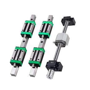 2 PCS 200-550mm Linear Guide Rails + 4 PCS HGH20CA Carriages + 1 PCS SFU1605 Ball Screw + BK/BF12 end Support + Coupling + nut housing(HGR20-500 1605-500) in Saudi Arabia