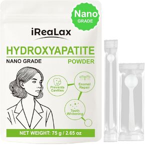 مسحوق هيدروكسيباتيت نقي 100% 75 جم (2.65 أونصة) | مسحوق هيدروكسيباتيت نانو للأسنان | معجون أسنان DIY، تبييض الأسنان وصناعة الصابون in Kuwait