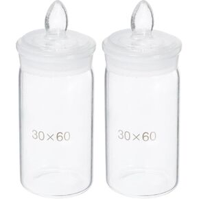 FOMIYES 2pcs 30x60mm Glass Weighing Bottles for Lab Sampling, Small Laboratory Weighing Bottles with Holder, Tall Glass Sample Containers for Liquid Measurement in Kuwait