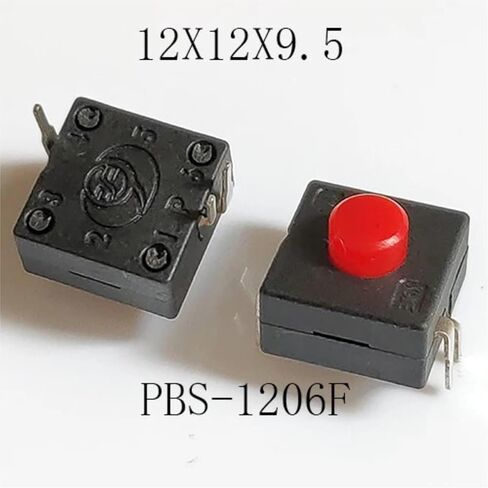 10 قطعة مفتاح زر الضغط ، مفتاح الزر الأحمر ، القفل الذاتي ، 12x12x9.5 مللي متر 3PIN DIP ON-ON-Off للشعلة الكهربائية in Kuwait