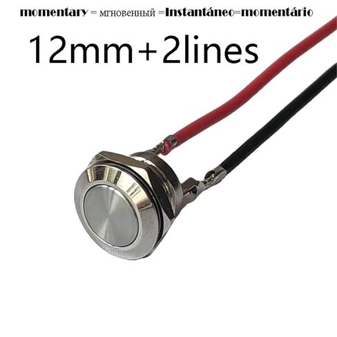 1 قطعة مفتاح زر الضغط ، 12 مللي متر زر معدني قصير مع خطين ، 12 فولت المفاجئة 50mA لا ضوء لا قفل ، إعادة تعيين تلقائي in Kuwait