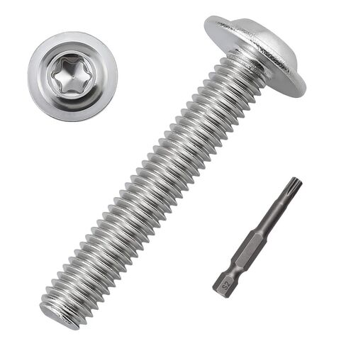 M5-0.8 x 30mm Torx Machine Screws with Flanged Button Head, 304 (18-8) Stainless Steel Torx Screws, Full Thread, 50-Piece Kit with T25 Bit Included in Saudi Arabia