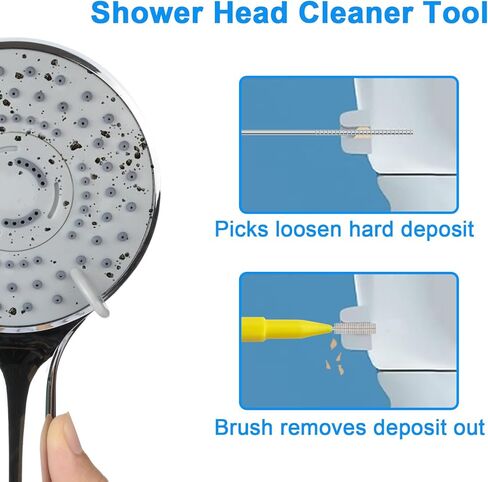 Multiplesize Showerhead Cleaner Tools, Shower Head Cleaning Brushes Small Hole, Handheld Showerhead Cleaner Anti-Clogging Cleaning Brush for Bathroom Small Hole Gap Nozzle Window Slot in Kuwait